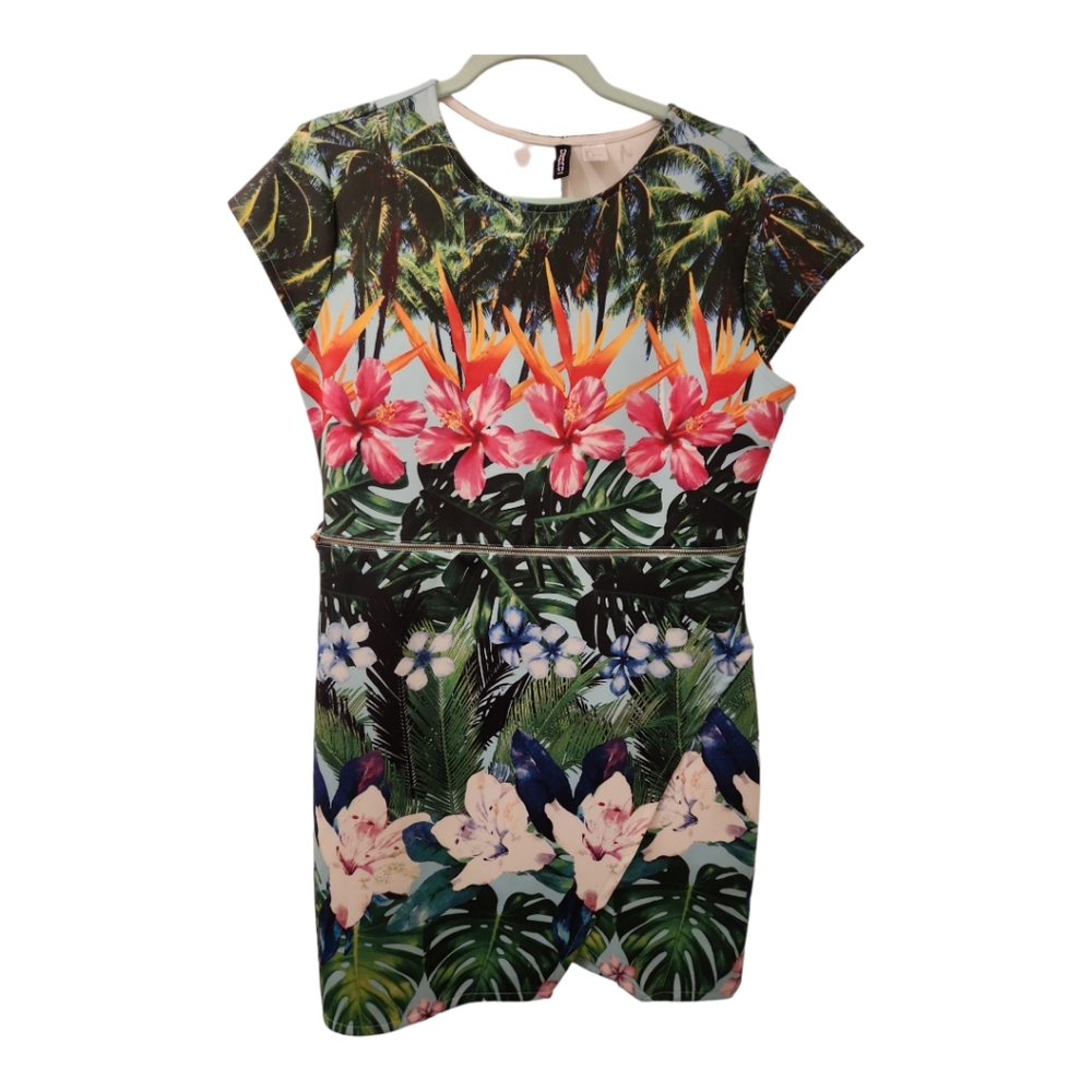 H&M Tropical Print Minidress - Size L